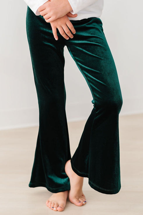 hunter-green-velvet-bells Mila &  Rose - Sophia's Style-Hunter Green Velvet Bells-6-12M--1
